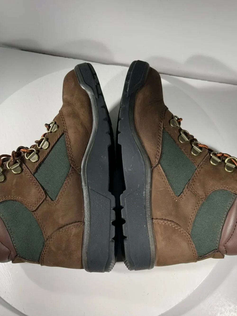 Timberland Boys Leather Hiking Boots Brown Size 3 Ankle Shoes Outdoor Field Kids
